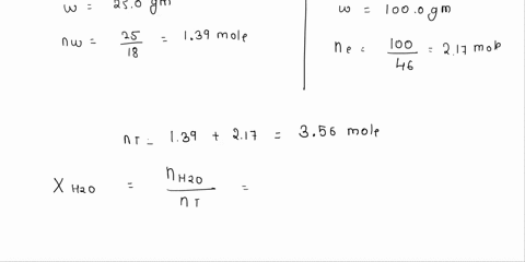 what-is-the-vapor-pressure-of-the-solution-if-250-g-of-water-is-dissolved-in-1000-g-of-ethyl-alcohol-at-25-c-the-vapor-pressure-of-pure-water-is-238-mm-hg-and-the-vapor-pressure-of-ethyl-alc-93043