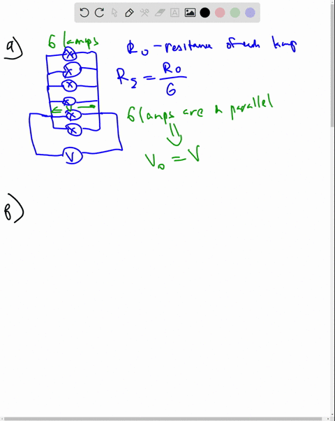 six-identical-lamps-are-connected-in-parallel-to-a-voltage-v-a-what-is-the-total-voltage-across-each-lamp-b-if-the-total-current-in-the-circuit-is-i-calculate-the-resistance-of-each-lamp-c-c-31784