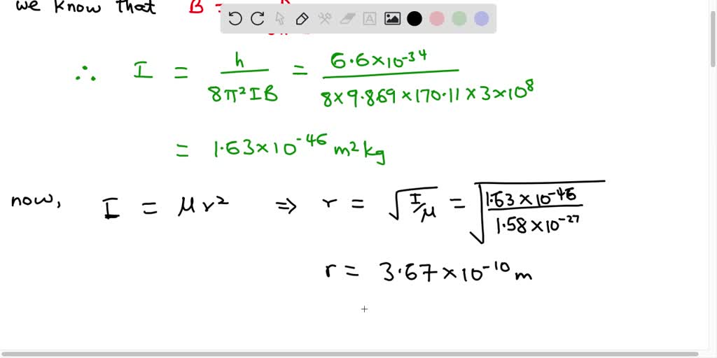 SOLVED: The lines of the rotational spectrum of HBr are 5.10 x 10^11 Hz ...