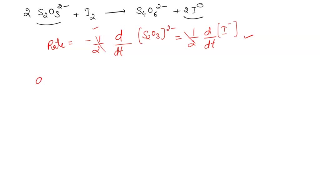 SOLVED: 1. Calculate and tabulate [I-] in mol/L, [S2O8] in mol/L and ...