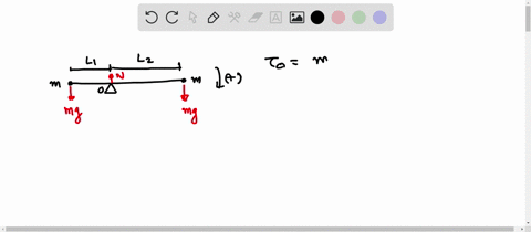 the-figure-shows-particles-1-and-2-each-of-mass-m-attached-to-the-ends-of-a-rigid-massless-rod-of-length-l1-l2-with-l1-30-m-and-l2-60-m-the-rod-is-held-horizontally-on-the-fulcrum-and-then-released-wh