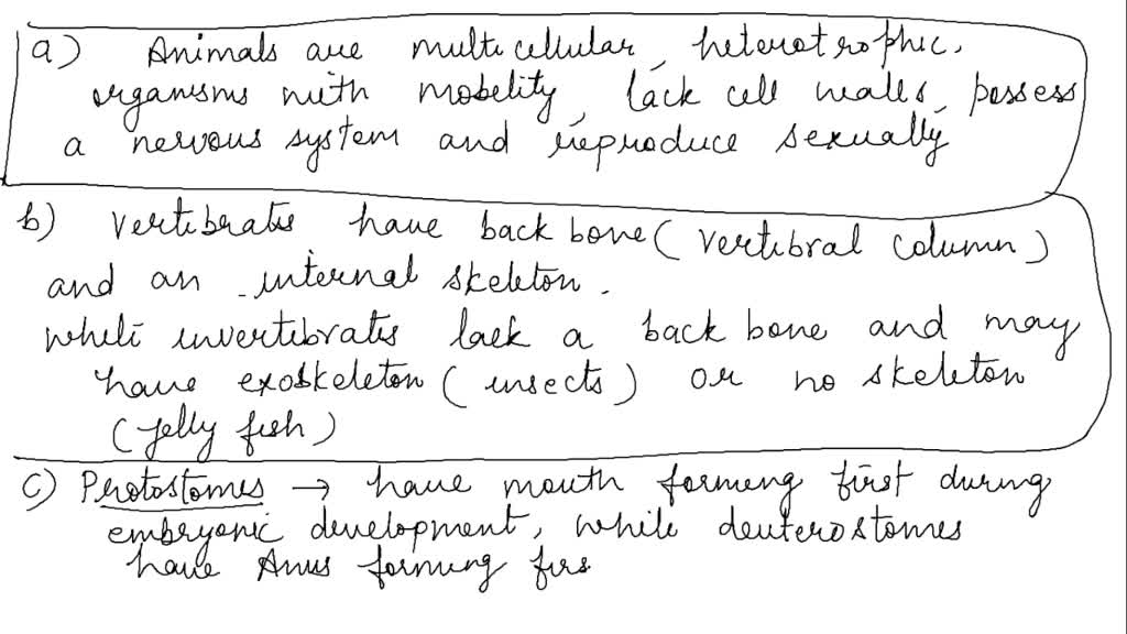 SOLVED: List the criteria used to distinguish: (a) animals from other