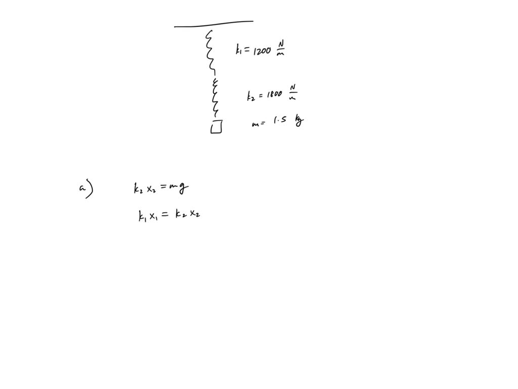 SOLVED A light spring with spring constant 1200 N / m is hung from an
