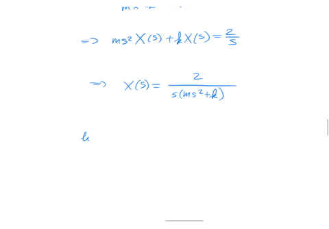 333-a-simple-mechanical-system-is-shown-in-fig-358a-the-parameters-are-k-spring-constant-b-viscous-friction-constant-m-mass-a-step-of-2-n-force-is-applied-as-f-21t-and-the-resulting-step-res-46352