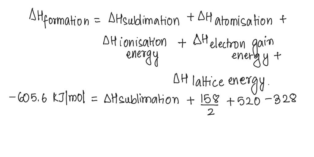 20 calculate the sublimation enthalpy for lithium using the 