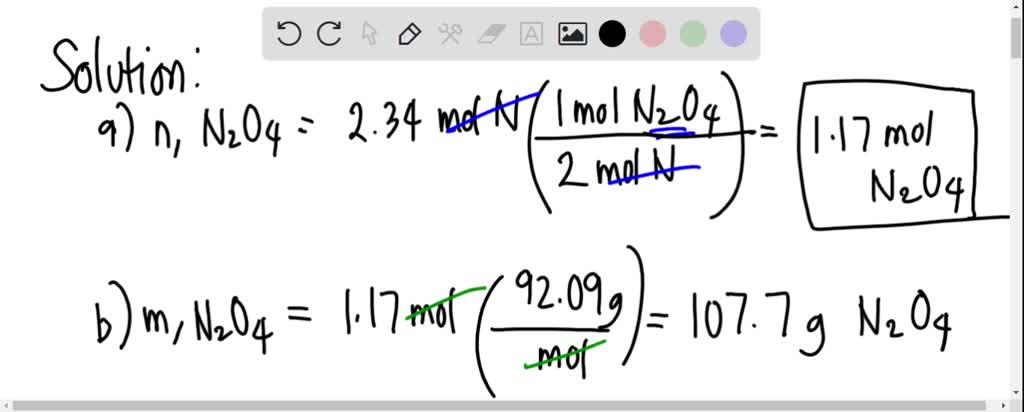 SOLVED: A sample of N2O4 contains 2.34 moles of nitrogen. (a) number of ...