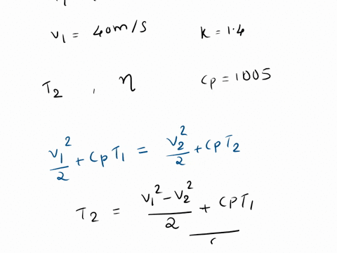 air-at-13-bar-420-k-and-a-velocity-of-40-ms-enters-a-nozzle-operating-at-steady-state-and-expands-adiabatically-to-the-exit-where-the-pressure-is-085-bar-and-velocity-is-310-ms-for-air-model-13962