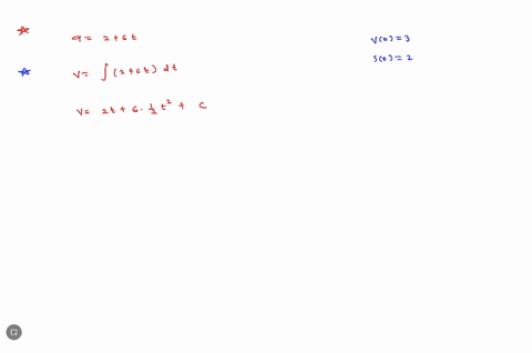 particle-moves-along-a-line-with-acceleration-2-6t-at-time-when-t-0its-velocity-equals-3-and-its-position-is-2-find-its-position-when-t-1-02068