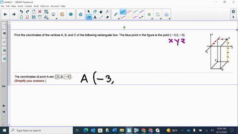 find-the-coordinates-of-the-vertices-a-and-c-of-the-following-rectangular-box-the-blue-point-in-the-figure-is-the-point-32-the-coordinates-of-point-a-are-2e5-simplify-your-answers-62976