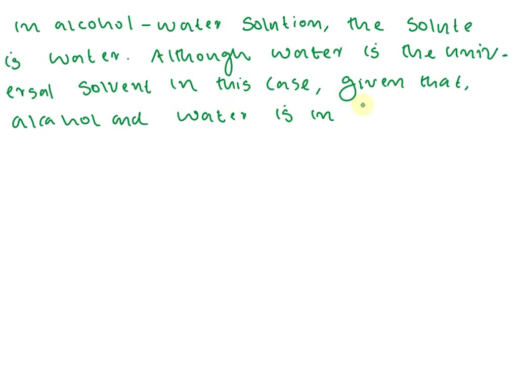 SOLVED Rubbing alcohol is a solution. What is the solute in rubbing