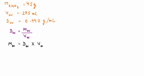 calculate-the-percent-by-mass-of-potassium-nitrate-in-a-solution-made-from-450-g-kno3-and-295-ml-of-water-the-density-of-water-is-0997-gml-17156