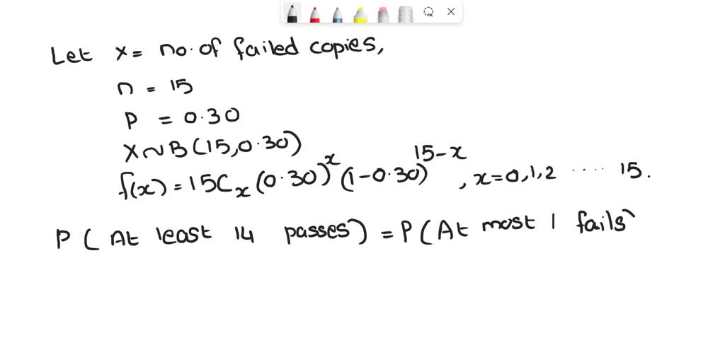 SOLVED: 'Suppose that 30% of all copies of & particular textbook fail ...