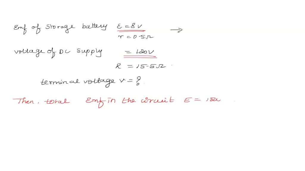 SOLVED A storage battery of emf 8V and internal resistance 0.5Ohm is