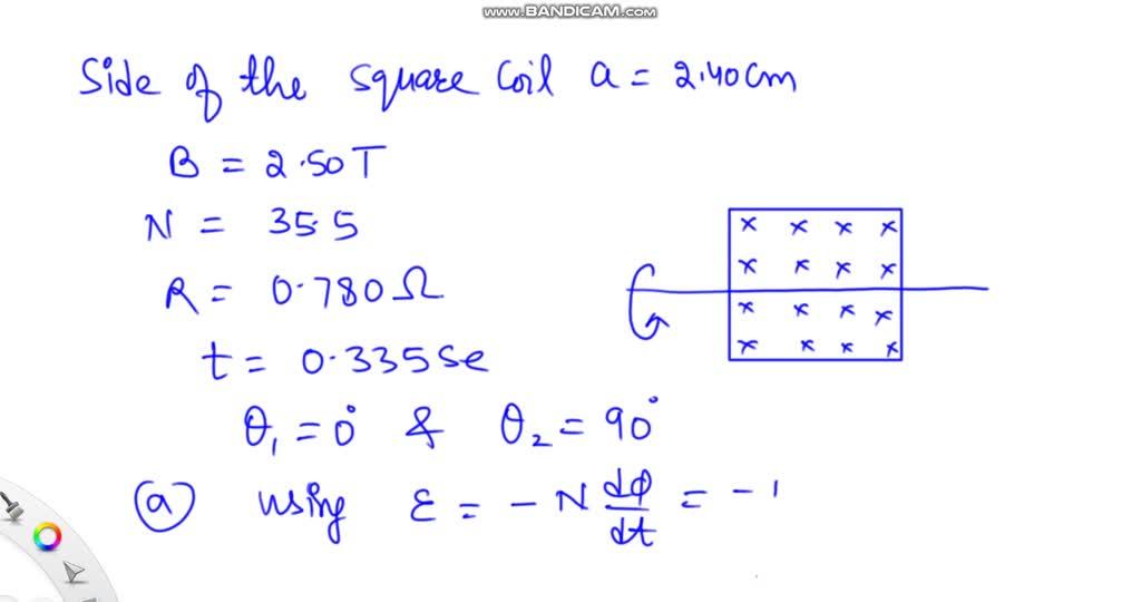 Solved A Square Coil Of Wire Of Side 2 40 Cm Is Placed In A Uniform Magnetic Field Of Magnitude