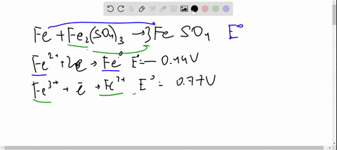 what-is-e-for-the-reaction-of-fe-metal-with-fe2so43-solution-please-explain-how-you-arrive-to-your-answer-in-detaila-044-vb-033-v-c-077v-d-110-v-e-121v-33163