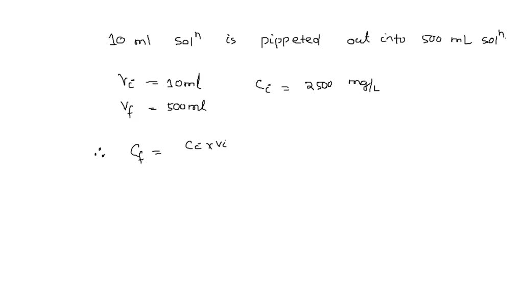 SOLVED To prepare a standard solution of Mn2+, a 0.250 g sample of Mn