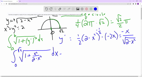 find-the-arc-length-for-ysqrt2-x2-for-x-being-greater-than-or-equal-to-zero-and-less-than-or-equal-to-sqrt-2-check-your-answer-by-noting-that-the-curve-is-part-of-a-circle-91487