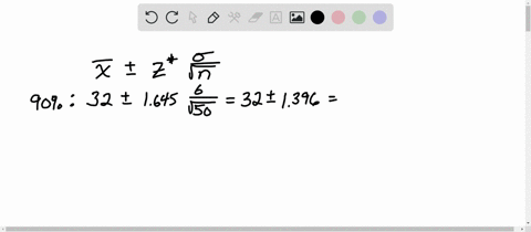 a-simple-random-sample-of-50-items-from-a-population-with-sigma6-resulted-in-a-sample-mean-of-32-a-provide-a-90-confidence-interval-for-the-population-mean-b-provide-a-95-confidence-interval-for-the-2