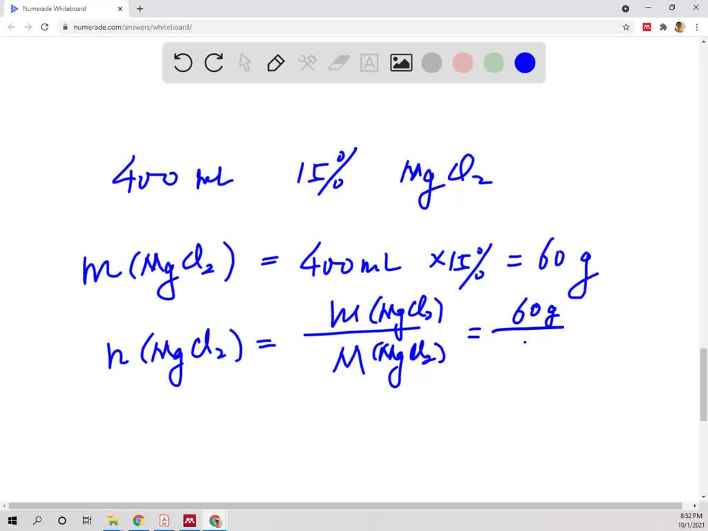 Solved Percentage Concentration â€“ How Much Hexahydrate Magnesium Chloride Mgcl2Â·6h2o Do