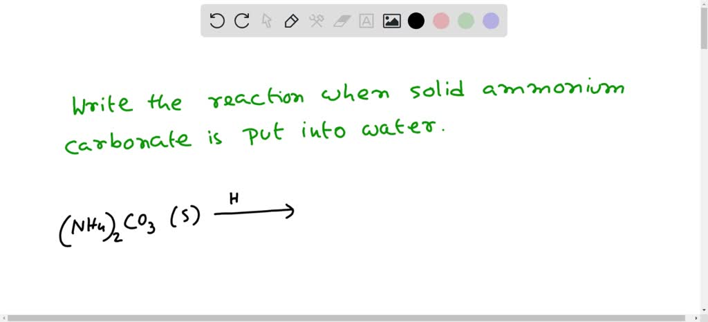 SOLVED: the compound ammonium carbonate is a strong electrolyte. Write ...