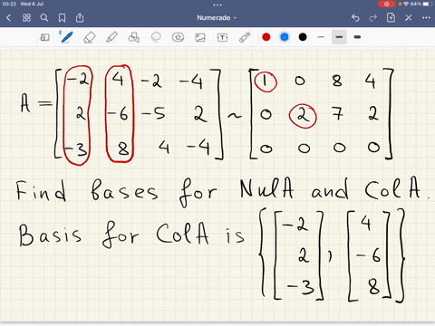 assume-that-a-is-row-equivalent-to-b-find-bases-for-nul-aand-col-2-4-2-a-2-6-5-b-0-2-7-2-0-0-3-74597