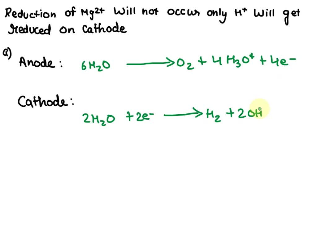 SOLVED An aqueous MgF2 solution is electrolyzed under bar pressure
