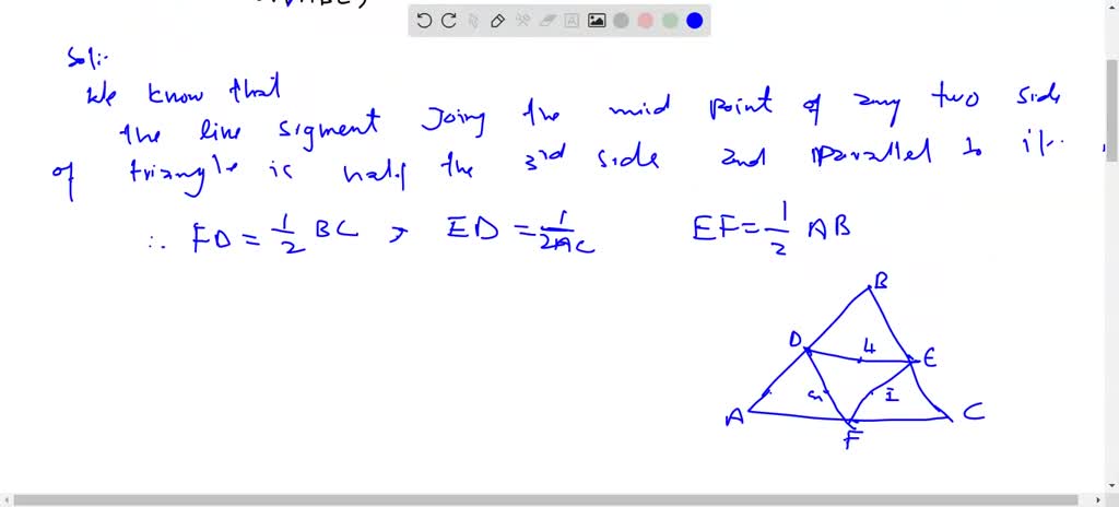 Solved Text D E F Are Midpoints Of Bc Ac And Ab Respectively G H I Are Again Midpoints 9235