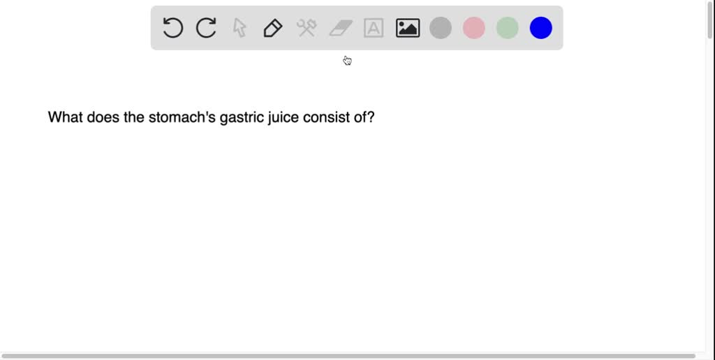 SOLVED The stomach's gastric juice consists of . digestive enzymes