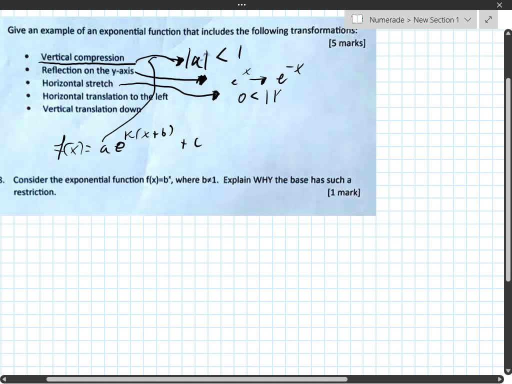 Solved Write A Brief Summary Of A Horizontal And Vertical Translations Of Exponential 9325