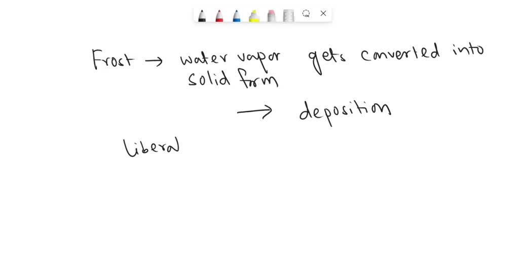 SOLVED Frost appears on a window on a cold winter day Name the