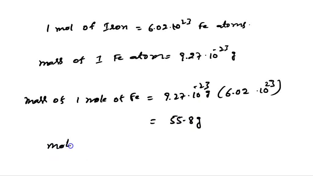 SOLVED An iron atom has mass of 9.27 x 10 g and cooking pot has mass