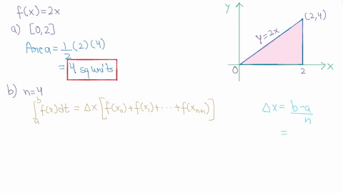 find-its-exact-area-using-geometry-square-units-b-use-riemann-sum-with-four-subintervals-of-equal-length-n-4-to-approximate-the-area-of-r-choose-the-representative-points-to-be-the-right-end-33554