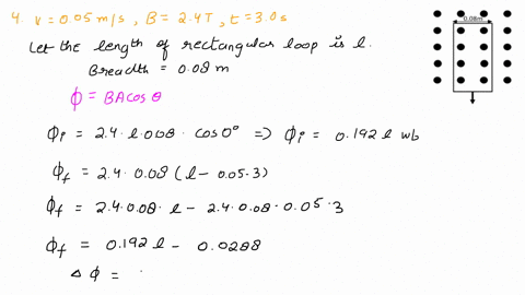 long-and-narrow-rectangular-loop-of-wire-is-moving-toward-the-bottom-of-the-page-with-a-speed-of-005-ms-1-the-loop-is-leaving-a-region-in-which-a-24t-magnetic-field-exists-the-magnetic-field-49673