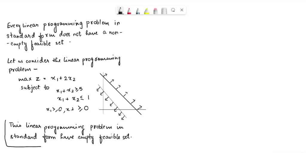 SOLVED: 15.4 Does every linear programming problem standard form have ...