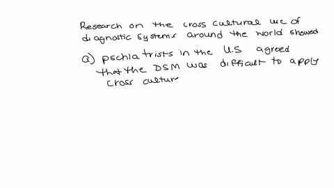 research-on-the-cross-cultural-use-of-diagnostic-systems-around-the-world-showed-a-psychiatrists-in-the-united-states-agreed-that-the-dsm-was-difficult-to-apply-cross-cultures-b-psychiatrist-16752