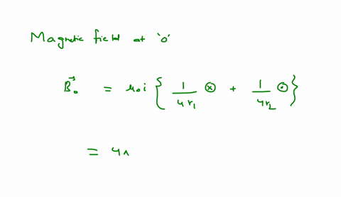 a-300-a-current-passes-through-the-wire-bent-in-the-shape-shown-in-the-figure-find-the-magnetic-field-magnitude-and-direction-produced-at-point-0-if-the-inner-radius-is-200-cm-and-the-outer-68872