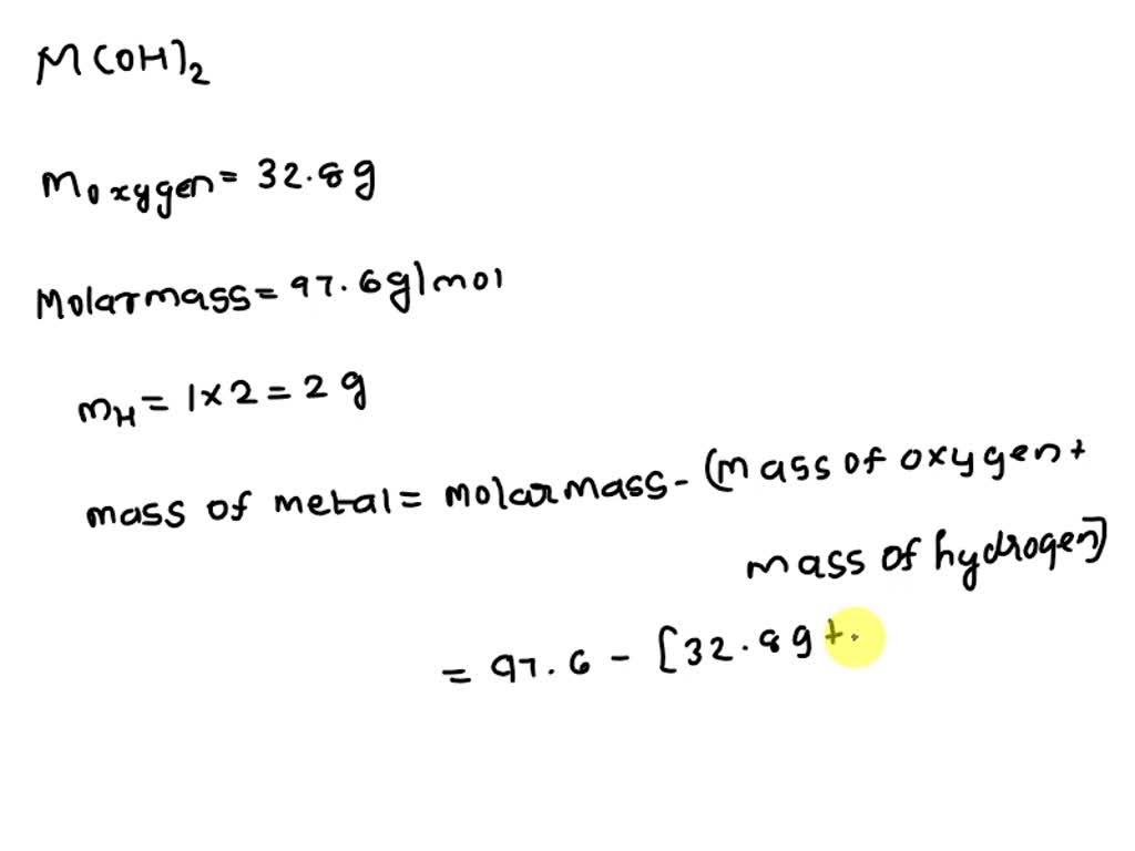 What Is The Molar Mass Of The Metal Hydroxide