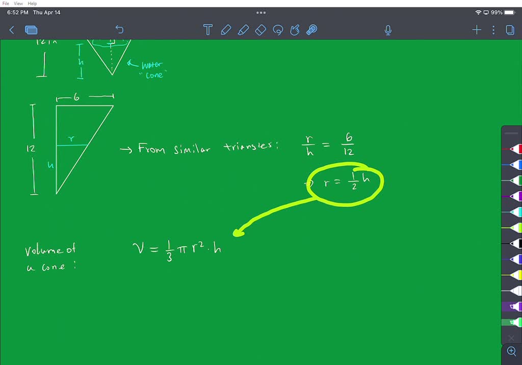 solved-water-is-running-out-of-a-conical-funnel-at-the-rate-of-2-cubic