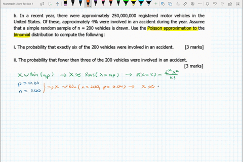 in-a-recent-year-there-were-approximately-250000000-registered-motor-vehicles-in-the-united-states-of-these-approximately-4-were-involved-in-an-accident-during-the-year-assume-that-a-simple-80811