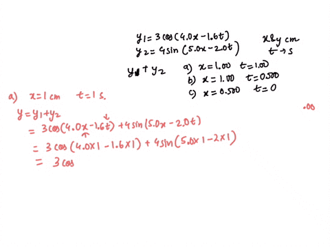 two-waves-on-one-string-are-described-by-the-wave-functions-y1-30-cos-40x-16t-y2-40-sin-50x-20twhere-x-and-y-are-in-centimeters-and-t-is-in-seconds-find-the-values-of-y1-y2-at-the-points-a-x-16223