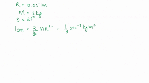 15-15-points-a-thin-spherical-shell-of-radius-r-50-cm-and-mass-m-20-kg-is-placed-at-the-top-of-an-incline-the-surface-of-the-ineline-makes-an-angle-0-259-with-the-horizontal-the-shell-is-rel-70426