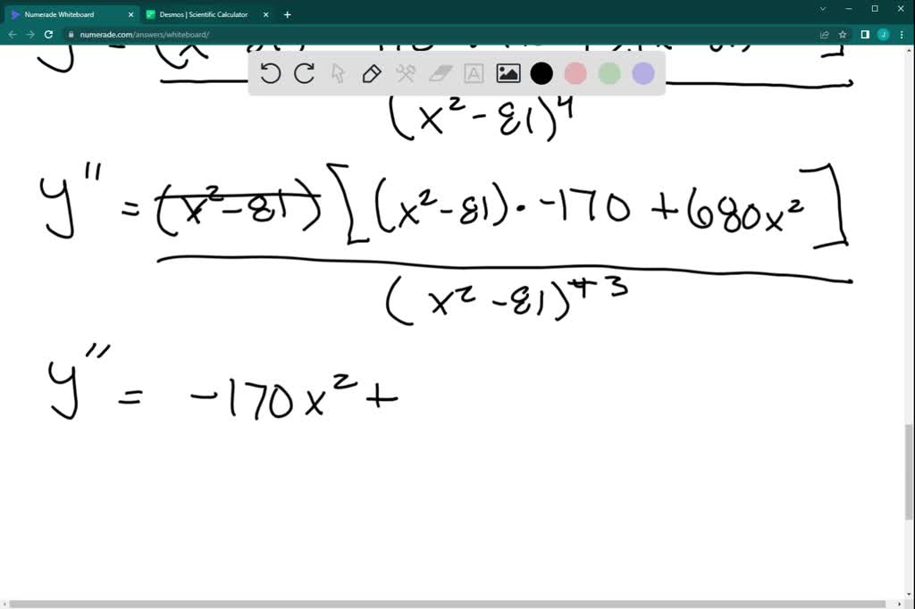 SOLVED point) Consider y = In(x2 + 64) for x € R. Determine where Y is