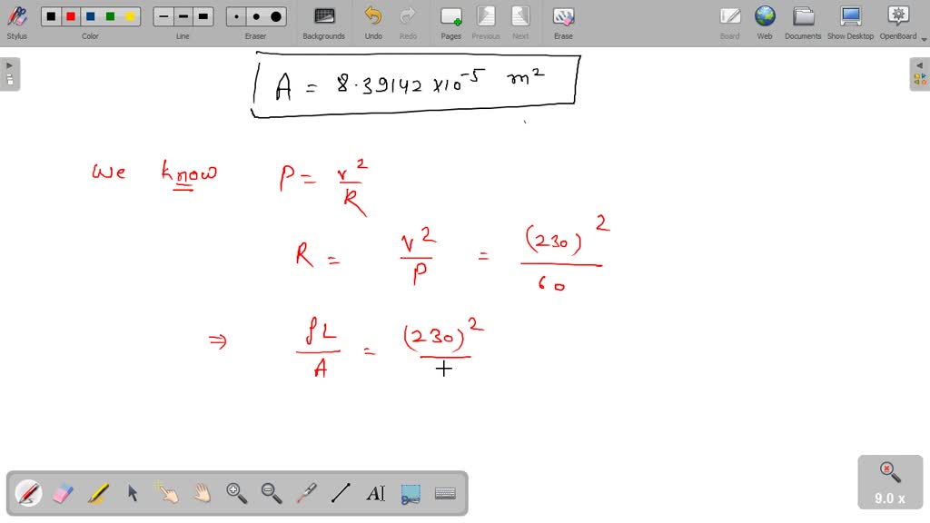 SOLVED A. A 230 V 60 W incandescent lamp has a tungsten filament of