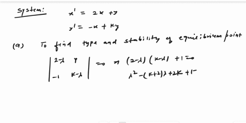 consider-the-following-system-x-t-2xt-yt-y-t-rt-kyt-where-k-is-real-valued-parameter-suppose-0-k-4-determine-the-type-and-stability-of-the-equilibrium-for-this-system-b-again-suppose-0-k-4-s-73348