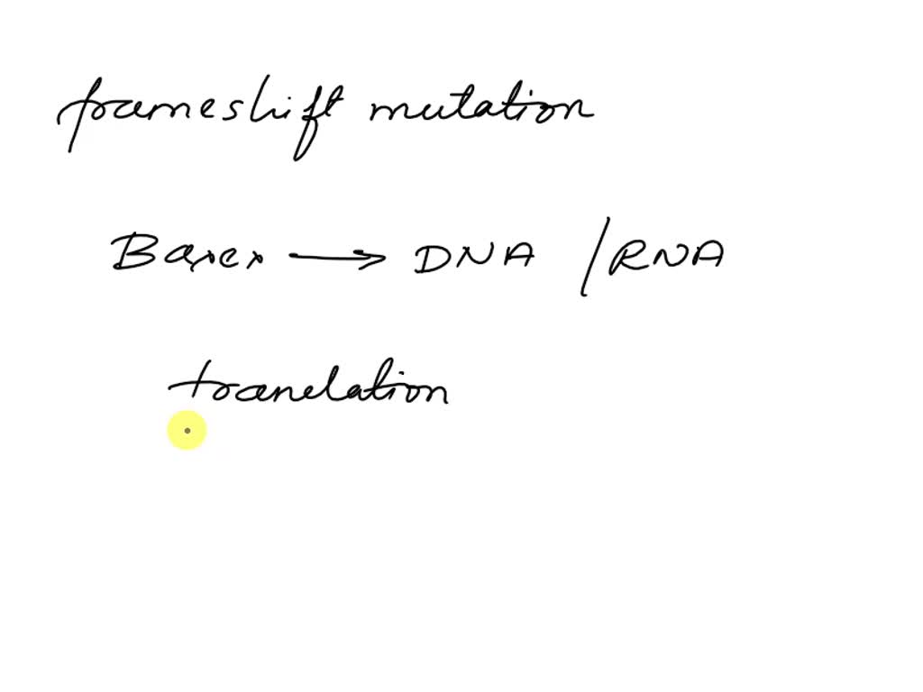 SOLVED A point mutation that does NOT result in frameshift may occur