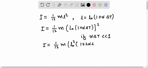 the-moment-of-inertia-i-of-a-uniform-rod-rotating-around-its-center-point-is-112ml2-where-m-is-the-mass-of-the-rod-and-1-is-its-length-a-derive-an-expression-for-the-change-in-the-moment-of-30086