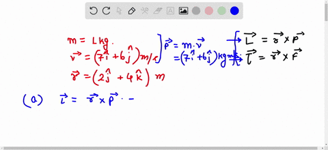 a-particle-of-mass-100-mathrmkg-is-moving-with-velocity-vecv70-mathrmi60-mathrmj-mathrmm-mathrms-quada-find-the-angular-momentum-1-relative-to-the-origin-when-the-particle-is-at-overrightarrowmathbfr2