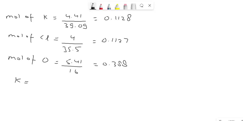 SOLVED: A 13.82 g sample of a compound contains 4.41 g of potassium, K ...