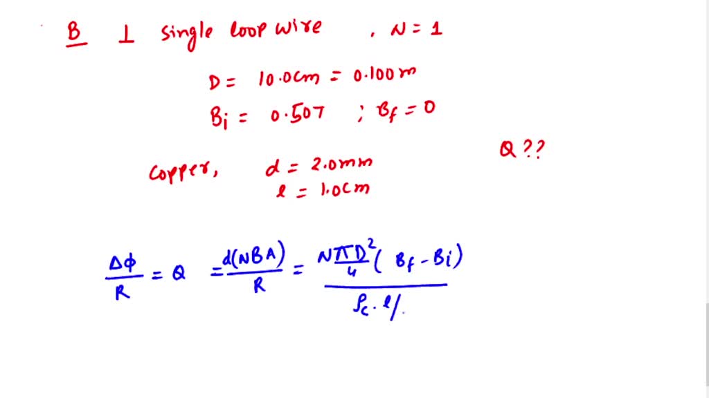 SOLVED The field perpendicular to a single wire loop of