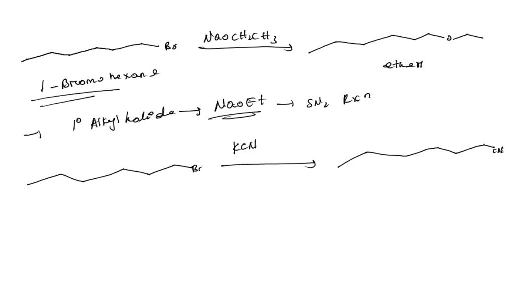 Solved Give The Structures Of The Substitution Products Expected When 1 Bromohexane Reacts With